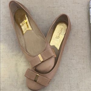 Michael Kors Tan Flats with Gold Accents